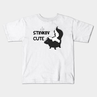 Stinkin' (Stinking) Cute - Adorable Smelly Skunk Stripes Kids T-Shirt